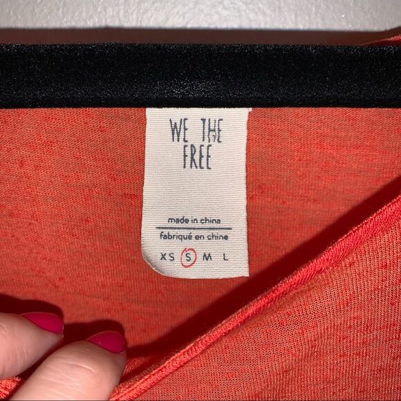 Free People Red/Orange Linen Blend 1 Shoulder Loose Lightweight Top  Small - Picture 8 of 10